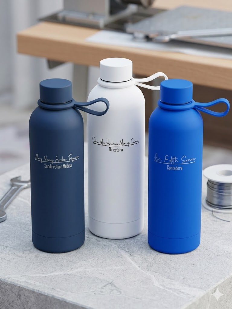 Termo laser grabado en metal personalizado